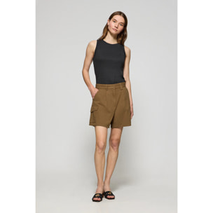Pantaloncini Menfis in twill color cammello con dettagli Polo Club