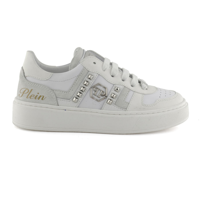 PHILIPP PLEIN Mix Materials Low-Top Sneakers with Studs