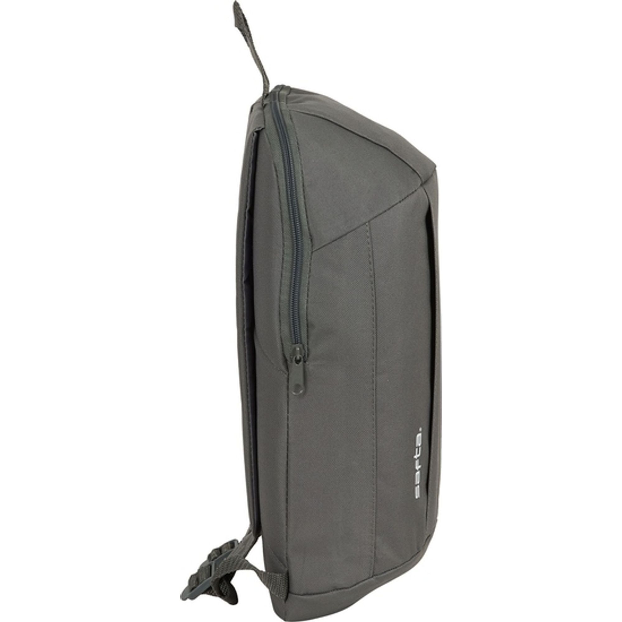 Mini mochila bolsillo vertical safta gris humo