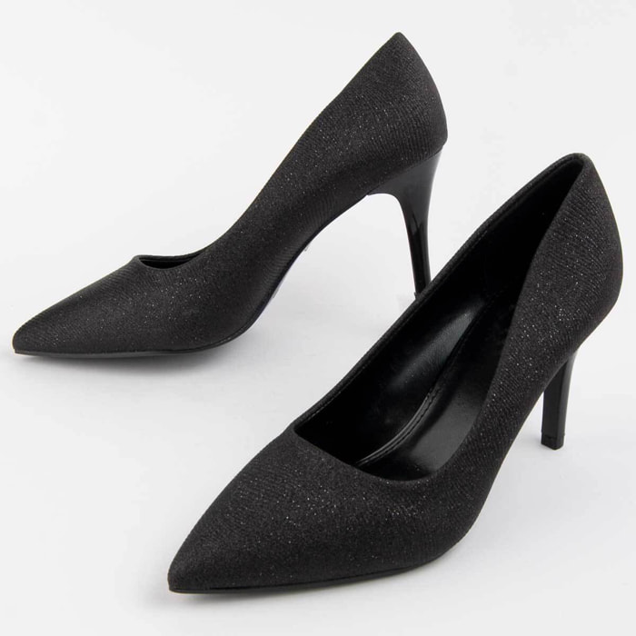 Zapato De Tacón - Negro - Altura: 8 Cm