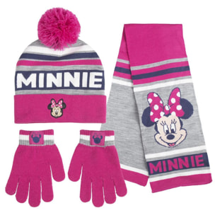 Tris invernale berretto sciarpa e guanti Minnie Lei Disney Multicolor