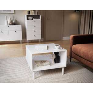 Gaby - table basse - blanc - 1 niche - 60 cm - Blanc