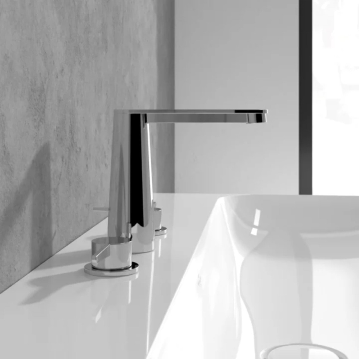 Mitigeur lavabo 3 trous Conum sans tirette Noir mat