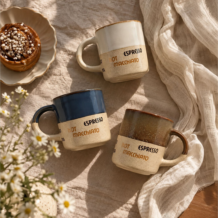 Lot de 6 tasses assorties macchiato 34cl MACCHIATO