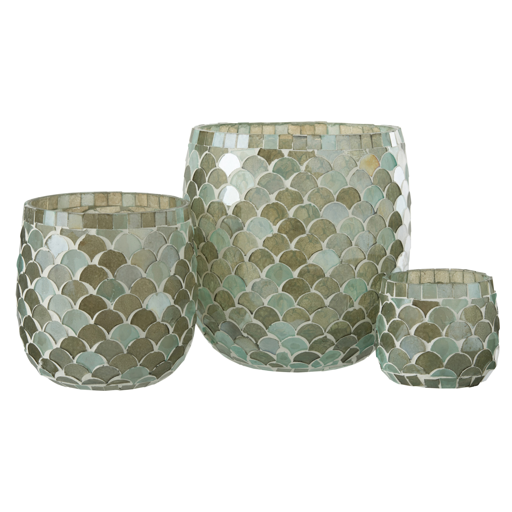 J-Line photophore Mosaique - verre - bleu - large