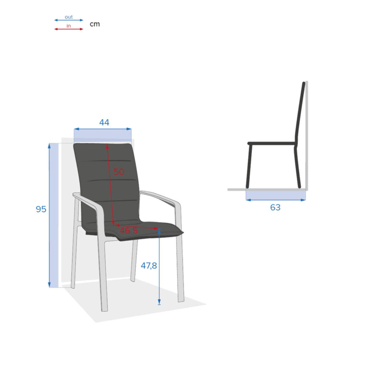 Fauteuil de jardin empilable Diese Mocha & Praline