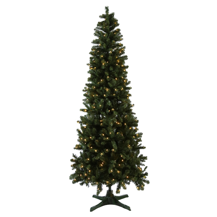 Albero Di Natale Slim "Kentucky" Con 180 Led Integrati  - Altezza 180cm - Albero Realistico in PVC - Extra Folto con 664 Rami