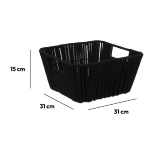 Panier tissu 31x15cm Noir Manille