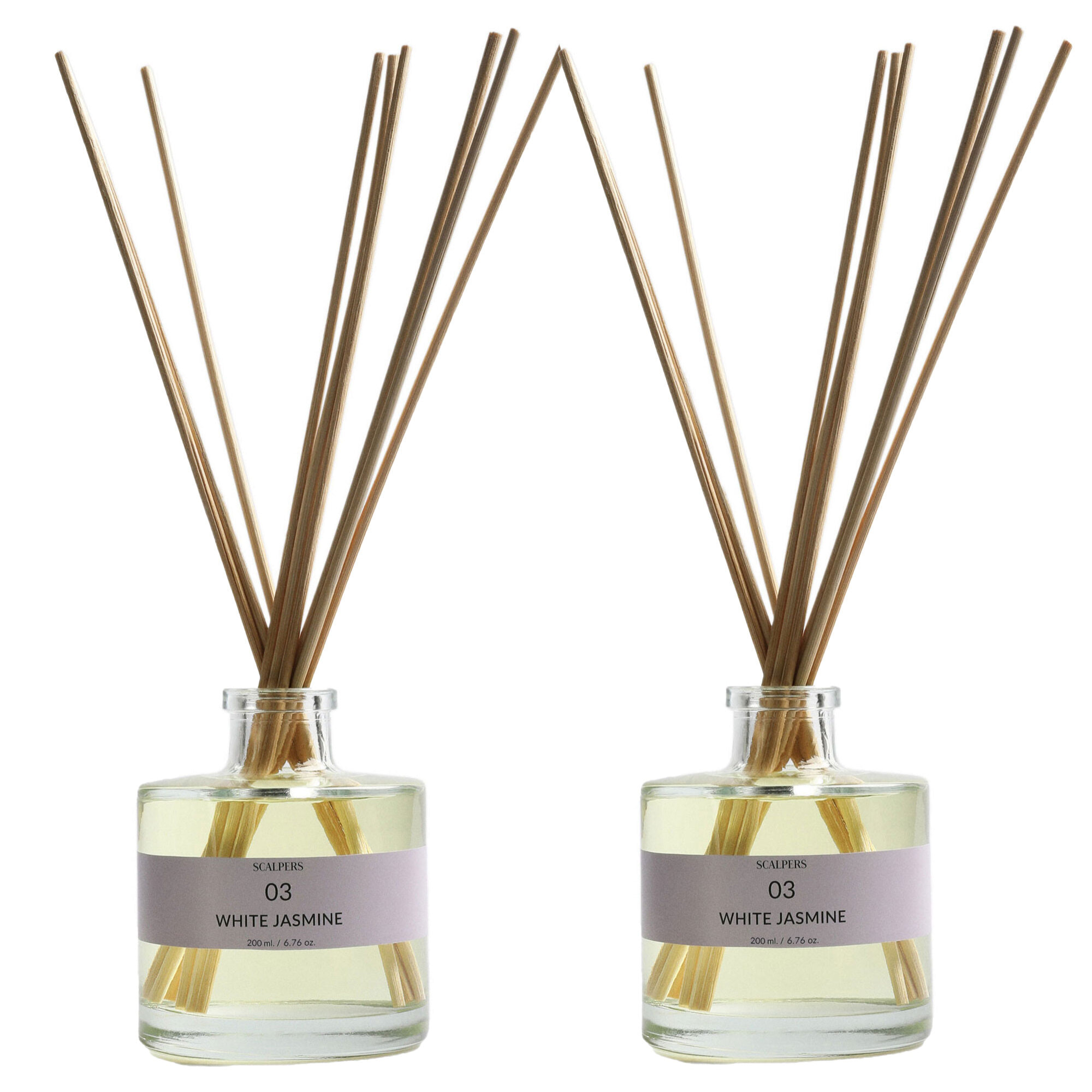 Set de 2 difusores mikado de 200ml aroma jazmín blanco scalpers