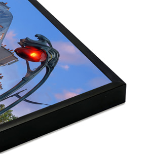 Affiche encadrée entrée du métro parisien Art nouveau Affiche + cadre en métal - Noir