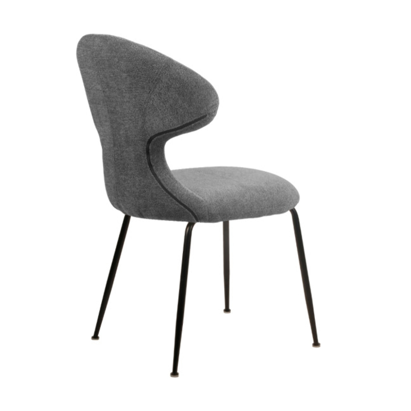 Chaise en tissu doux avec piètement en métal noir - SILVIO