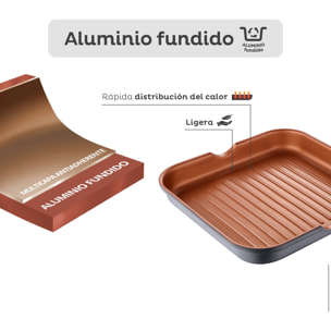 Sartén grill antiadherente Ø28cm Bronze San Ignacio
