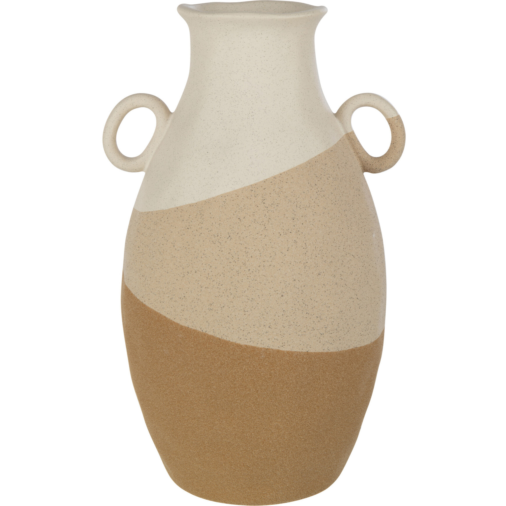 J-Line vase Oreille - céramique - beige/marron clair - large - 34.5 cm de hauteur