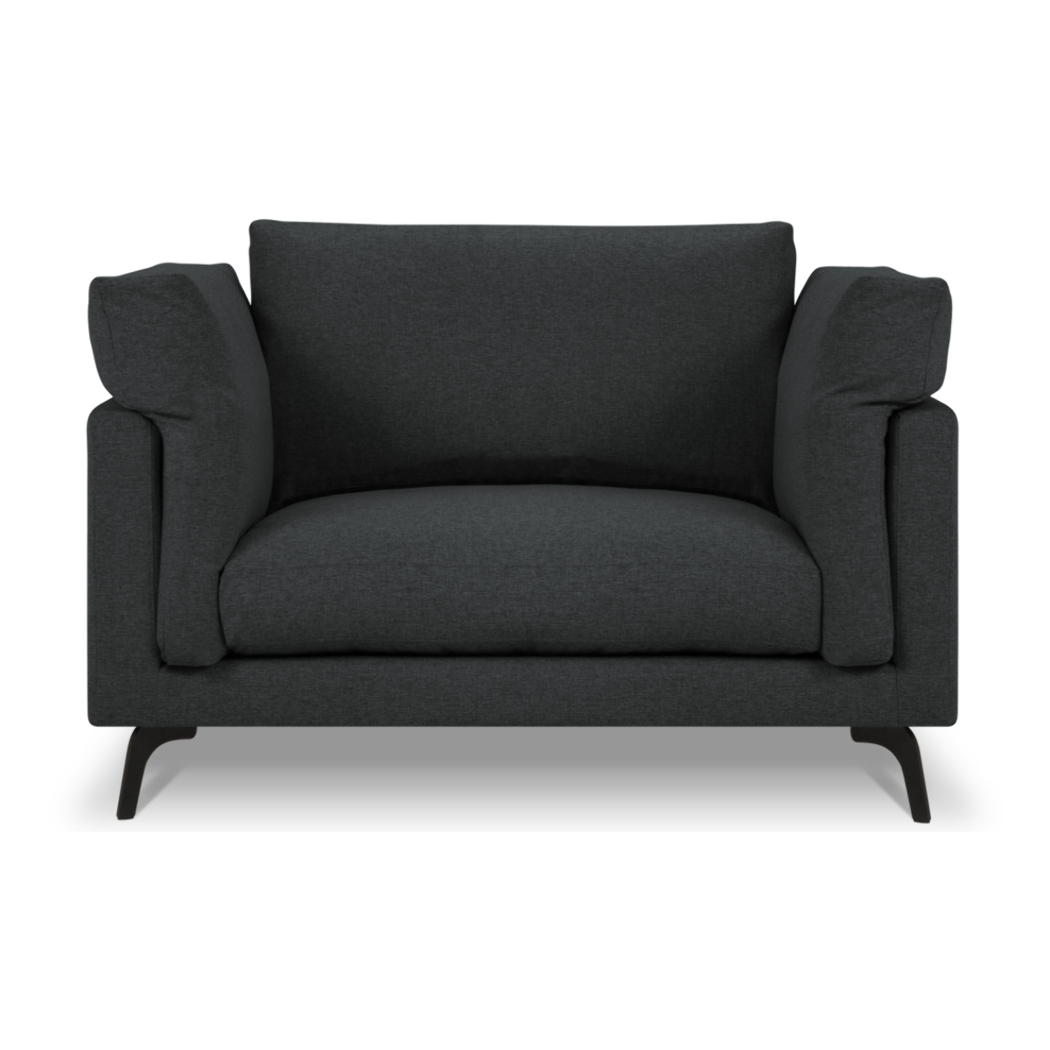 Fauteuil xl "Camille" en tissu structurel noir