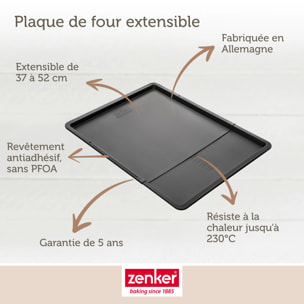 Plaque à pâtisserie extensible de 37 x 52 cm Zenker Black Metallic