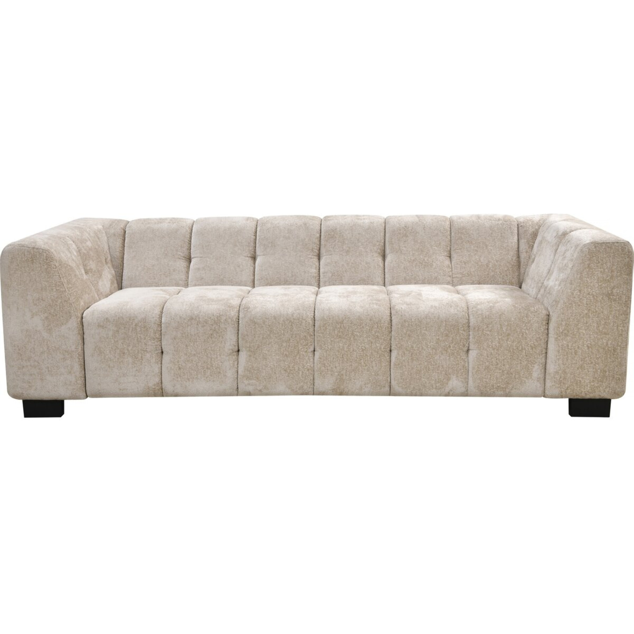 Canapé droit design en tissu chenille 3 places "Foch" - Beige