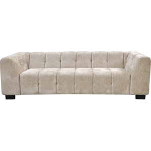 Canapé droit design en tissu chenille 3 places "Foch" - Beige