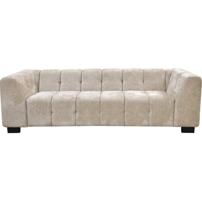 Canapé droit design en tissu chenille 3 places "Foch" - Beige