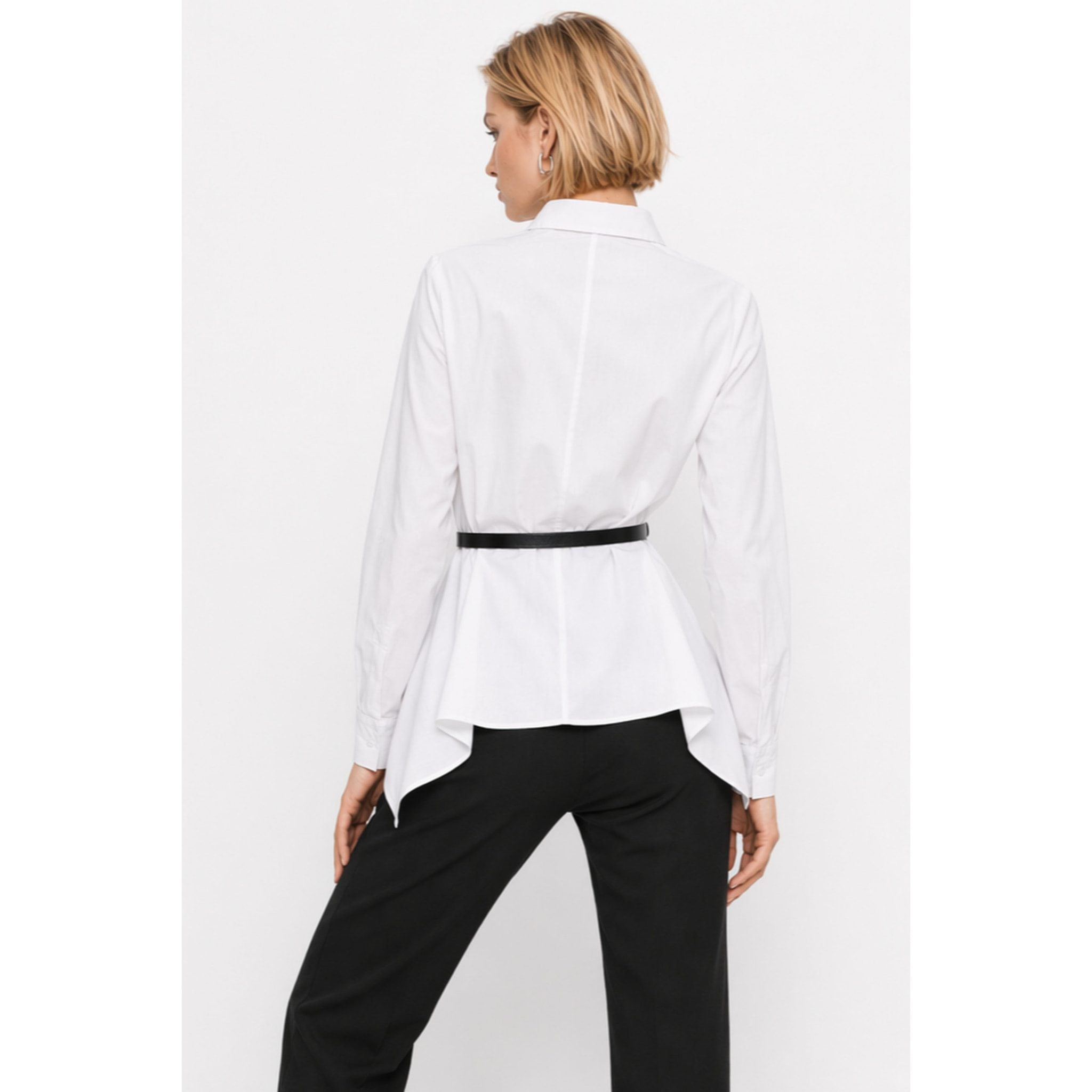 Kocca - Camicia in cotone a maniche lunghe con cintura Donna