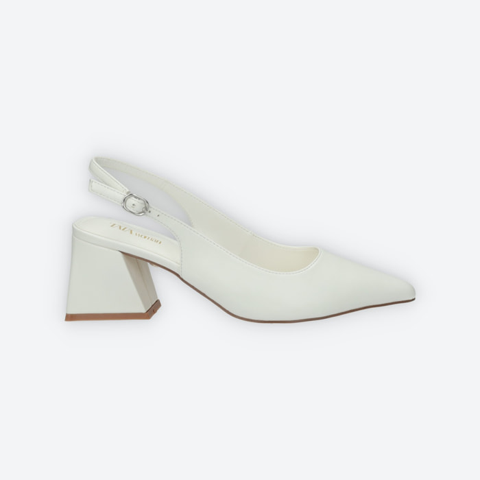 Décolleté sling back Donna Tata Italia Bianco