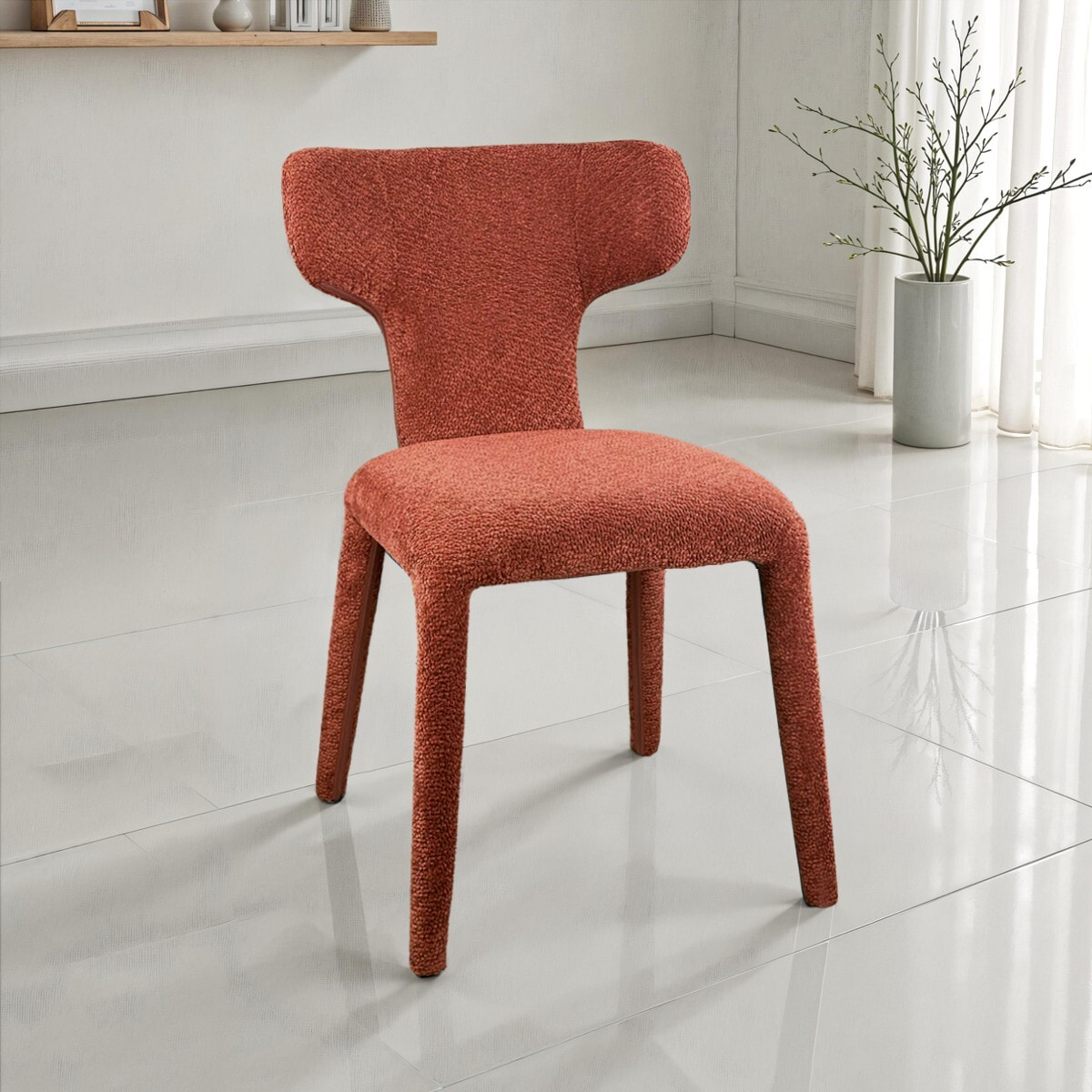 Lot de 2 chaises de salle à manger Tomasucci HERD, en tissu, rouge brique, 60 × 50 × 81 cm