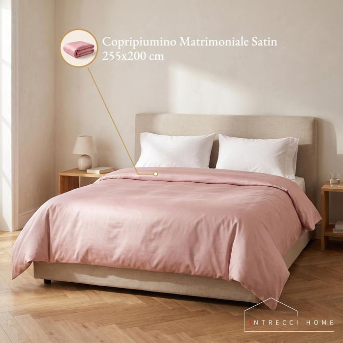 Sacco copripiumino in raso di cotone - rosa