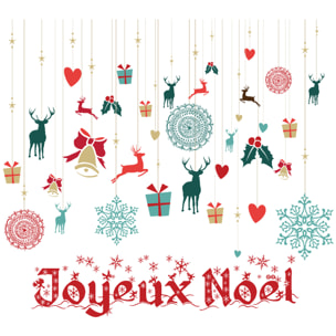 Sticker Noël décoration joyeux noël - Autocollants stickers adhésifs noël - décoration fêtes
