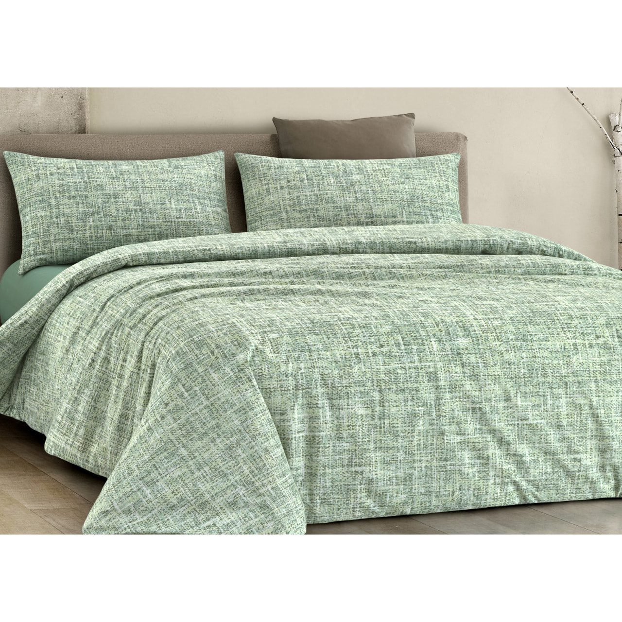 Copripiumino 100% Cotone Disegno Canva Verde