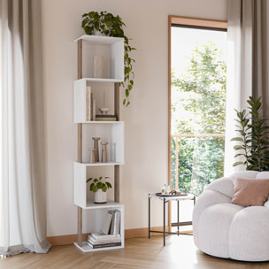 Estantería Maldivas 5 huecos color Blanco/Roble