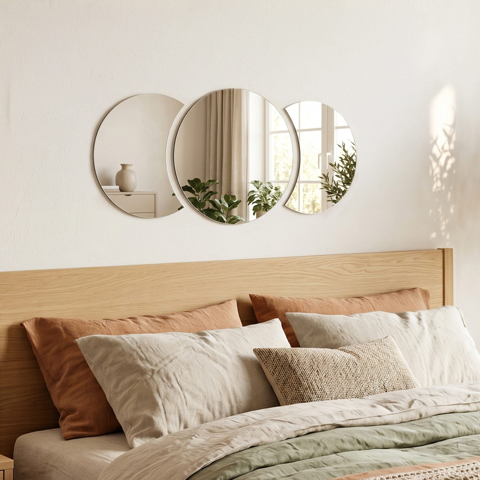 3 stickers miroirs rond et demi-lune