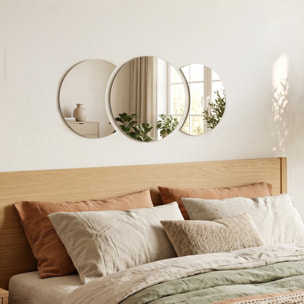 3 stickers miroirs rond et demi-lune