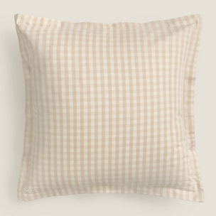 Funda de cuadrante algodón satén cuadros vichy Kimcuad color marron beige 100% Algodón