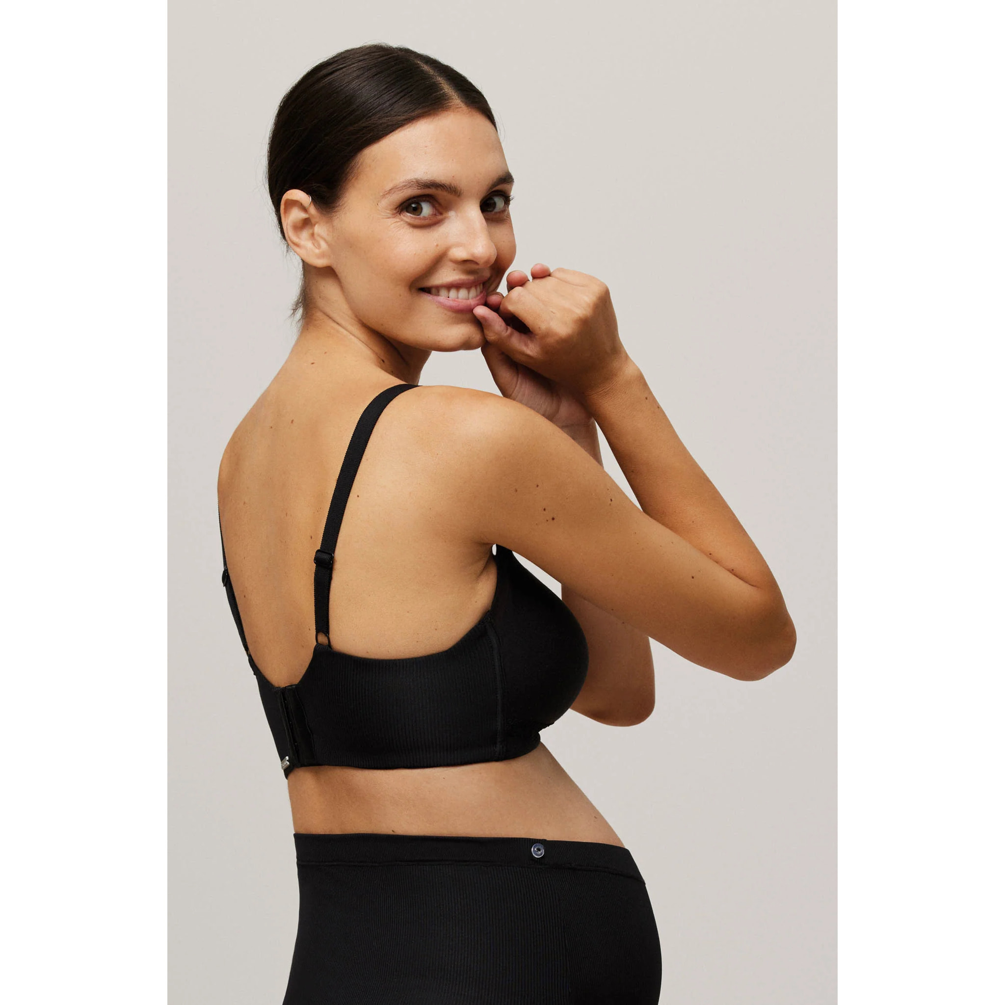 Reggiseno da allattamento imbottito nero senza ferretto, coppe B e C