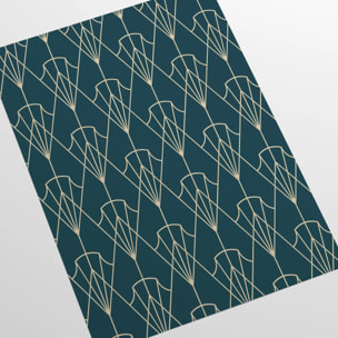 Carta da Parati Art Déco Anni 30 Verde Petrolio