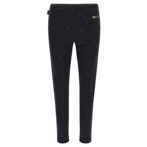 Leggings in felpa stampata con motivo geometrico in tono