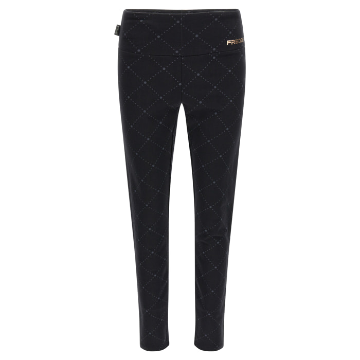 Leggings in felpa stampata con motivo geometrico in tono