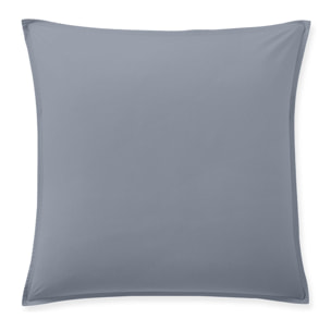 Paire de Taies d'oreiller percale de coton bleu anthracite