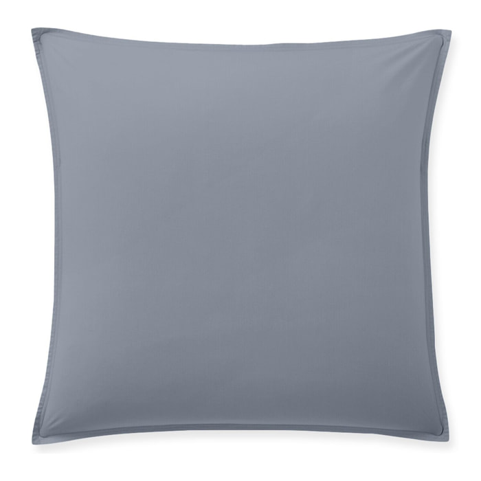 Paire de Taies d'oreiller percale de coton bleu anthracite