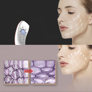 Cinturón facial de electroestimulación, con tratamiento de luz LED, vibración, EMS y terapia magnética de baja frecuencia. Con mando a distancia.