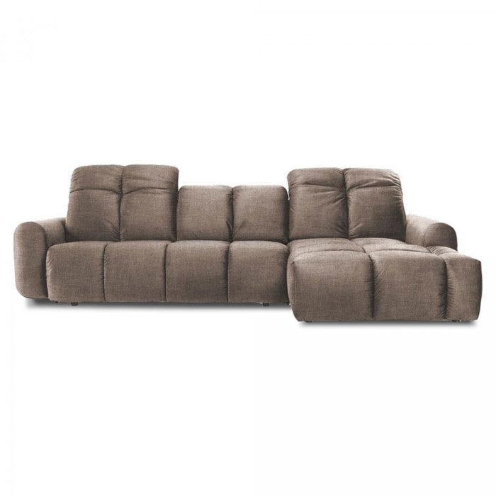 Canapé Tissu Convertible Angle droit Taupe Anacapri - 3 Places