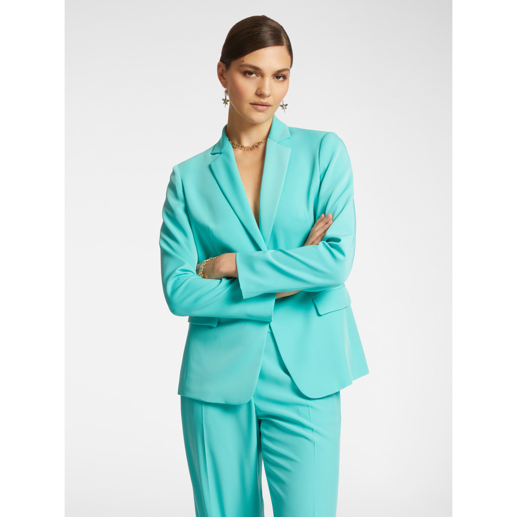 Elena Mirò - Blazer de cady elástico - Green Water