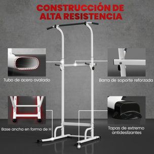 Barra de Dominadas Altura Regulable 176,5-227 cm, Estación de Fondos Resistente para Gimnasio en Casa, Máquina Dominadas Multifuncional, para Entrenamiento de Fuerza, Carga 120 kg