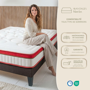 Matelas Mémoire de Forme Suprême, Mousse Haute Densité & Hyper Soft, 24 cm, Accueil Tonique, Soutien Ferme