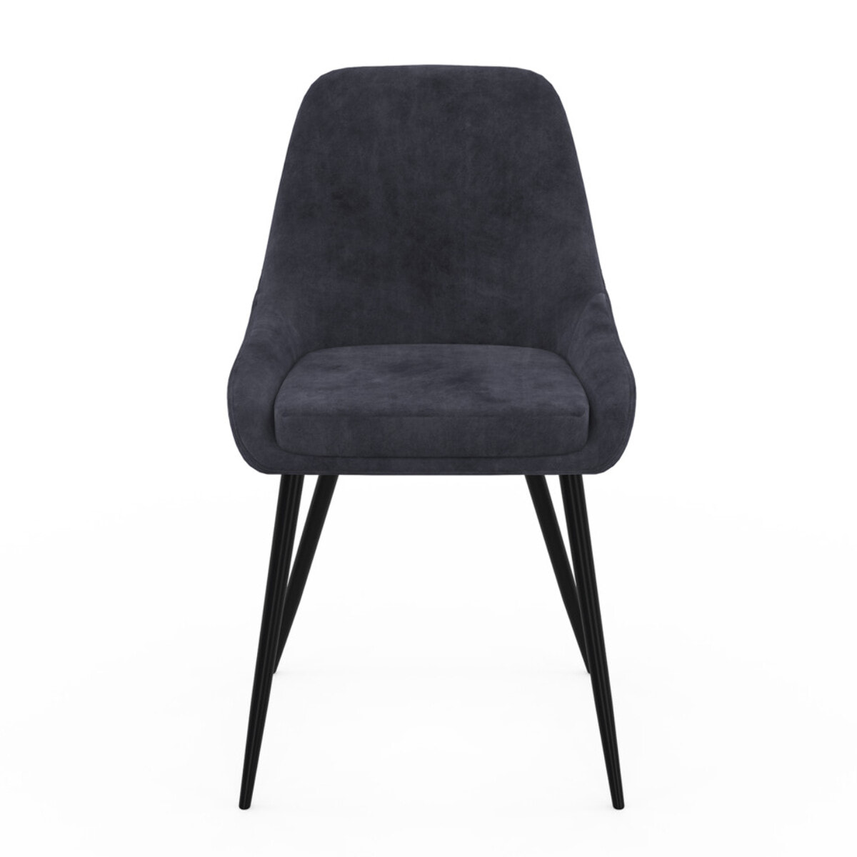 Chaises Olivia velours gris foncé pieds métal - lot de 6