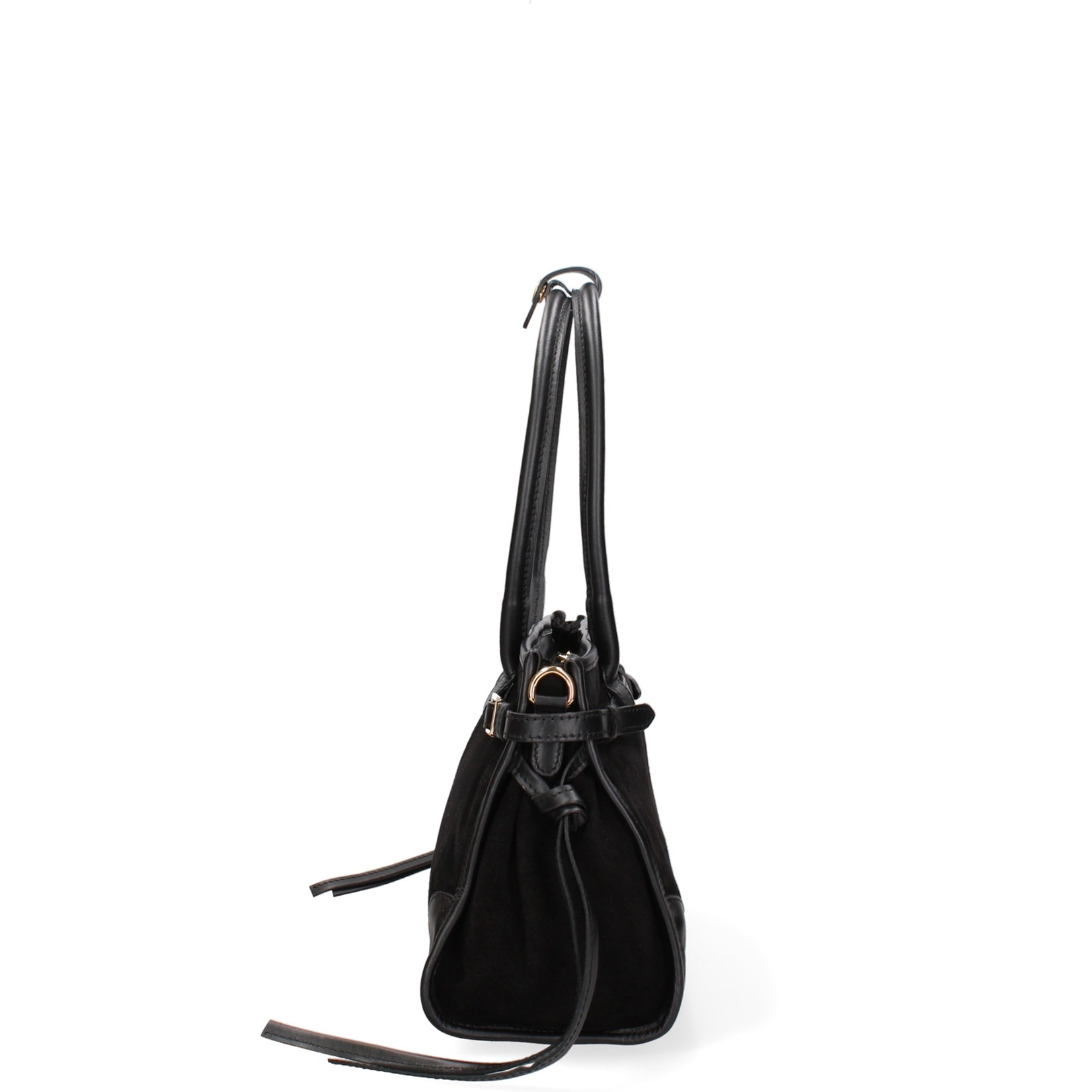 Borsa a spalla da donna Made in Italy - Modello Novara Ultra - Pelle scamosciata - 31.5 x 20.0 x 14.0 cm