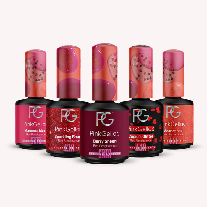 Set vernis semi-permanent - Red Renaissance - 5x 15 ml