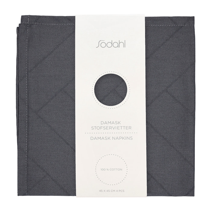 Set de 4 serviettes en tissu Tiles Damas
