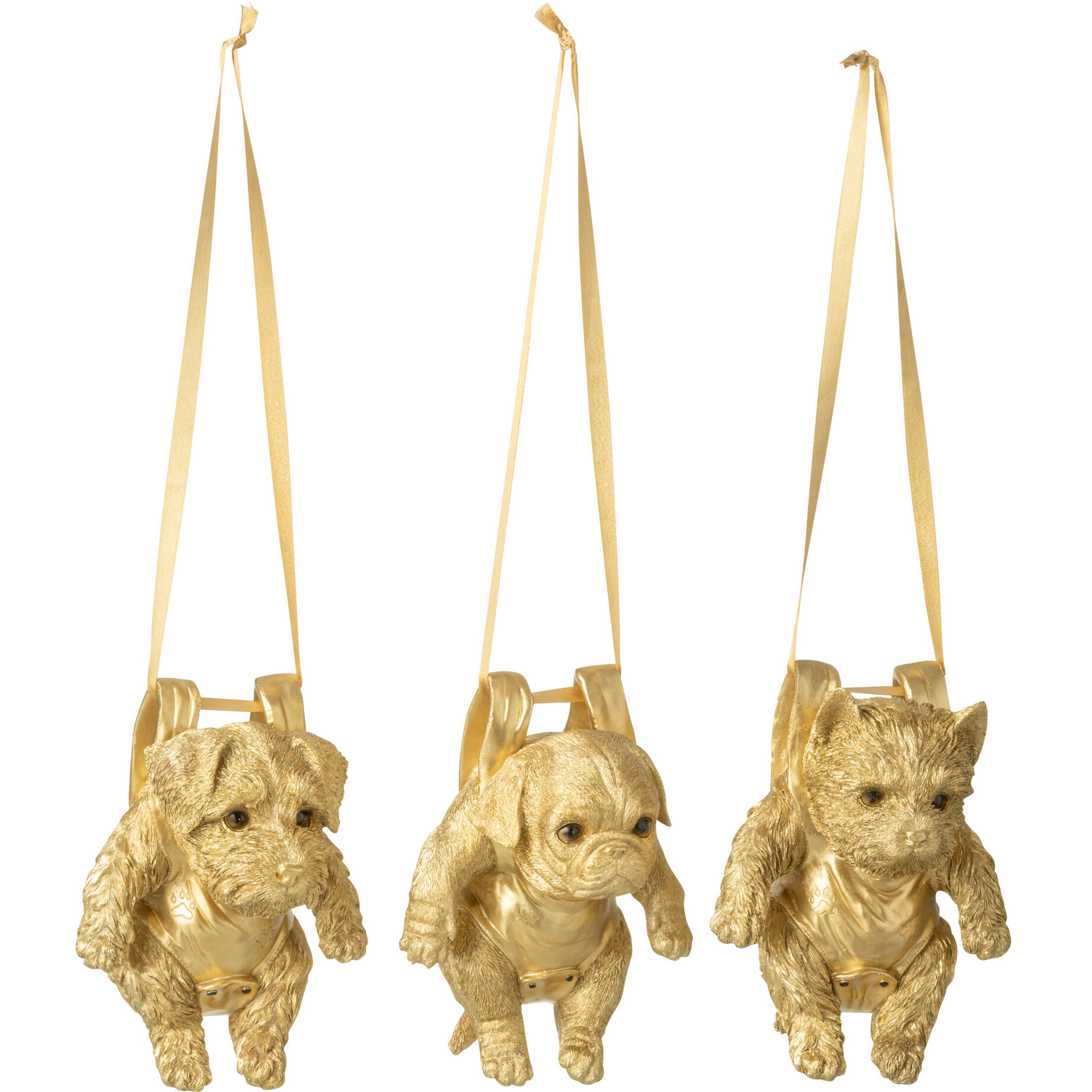 J-Line suspension Chien - plastique - or - lot de 3