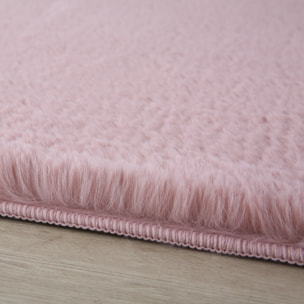 BARROW - Tapis en fausse fourrure doux uni Rose