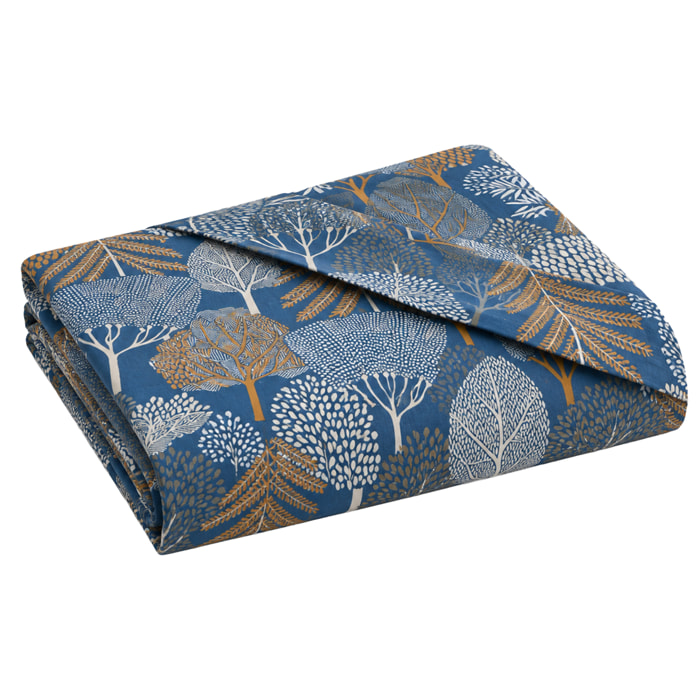 Drap 100% percale de coton graphique - Bleu Encre